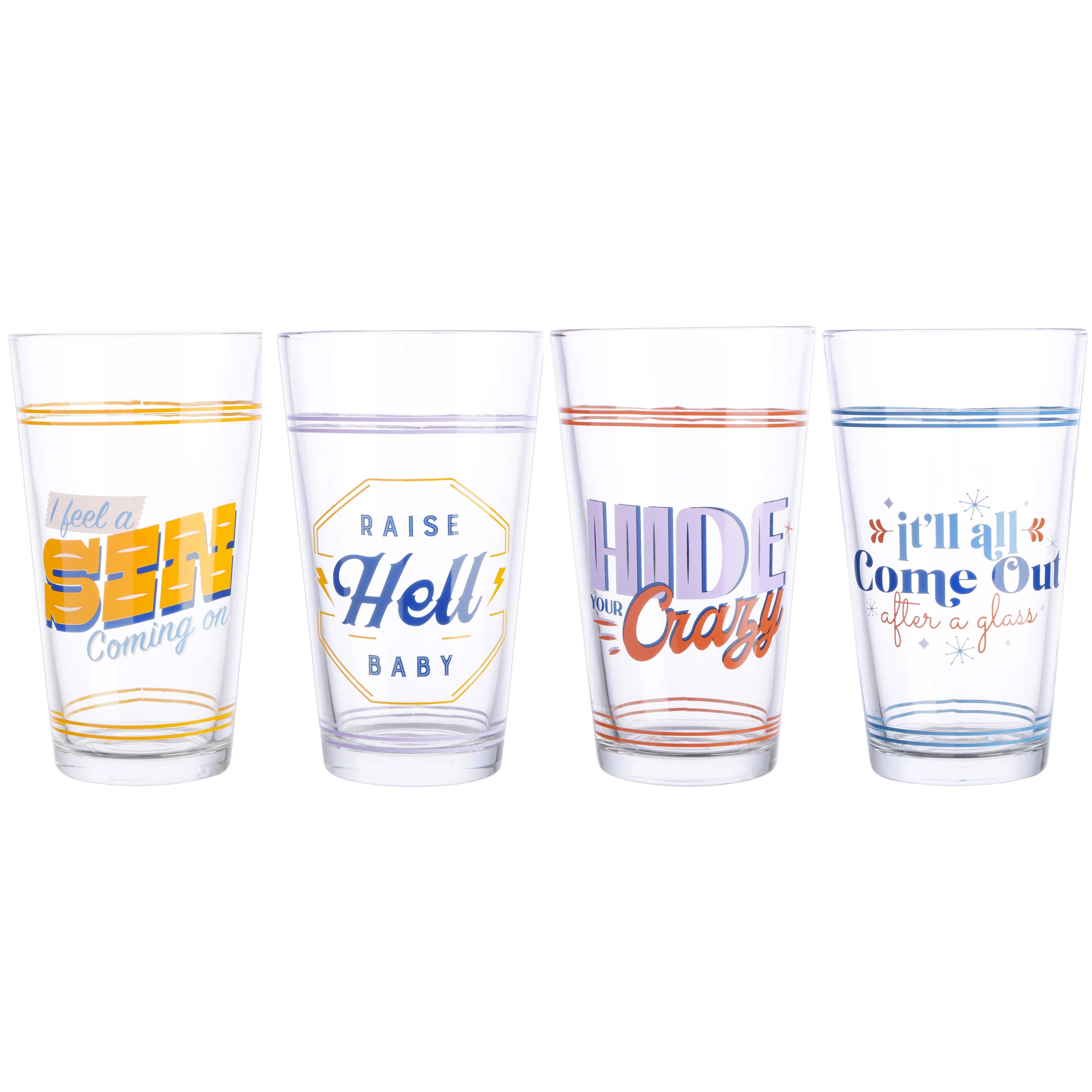 Wanda June Home Honky-Tonk Assorted 17-ounce Glass Tumblers, Set of 4 by Miranda Lambert - Walmar... | Walmart (US)