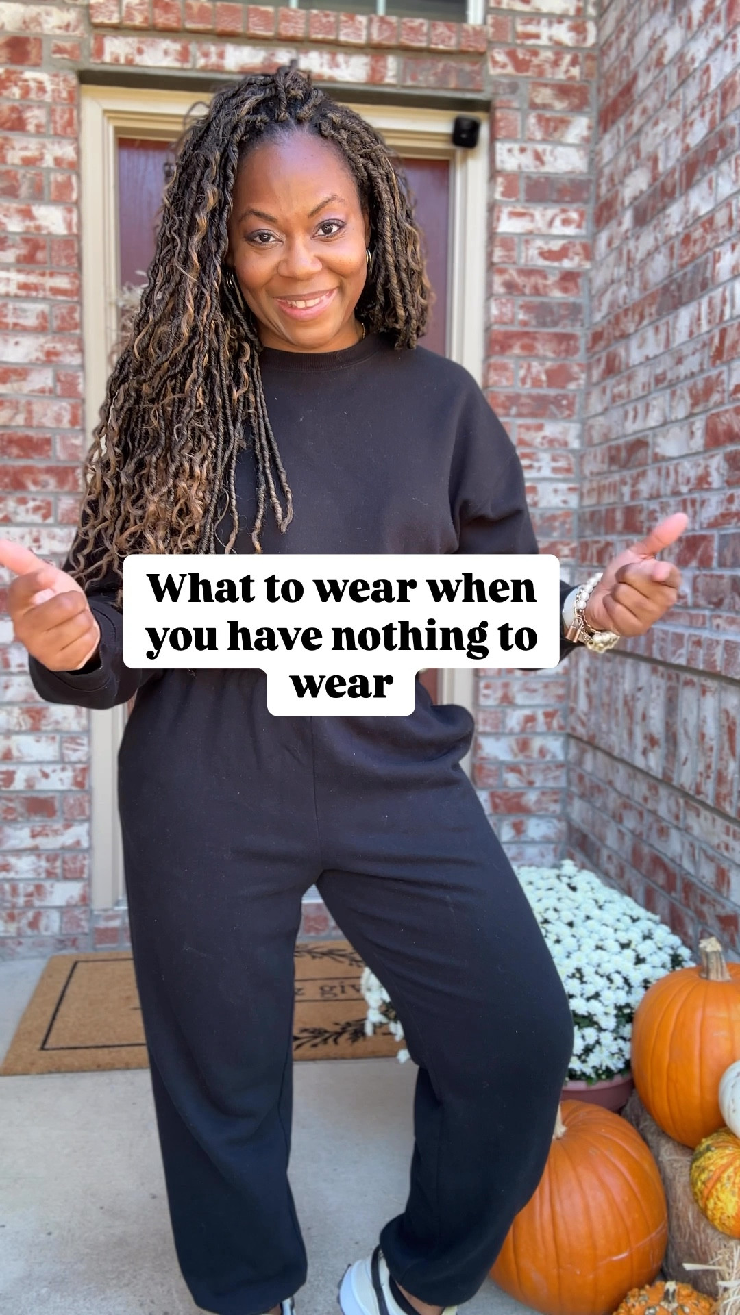 Fall in winter outfit formula for “What to wear when you have nothing to wear”

Start with a matching set, add an elevated, comfortable sneaker, accessorize, and layer with a nice coat!  

#LTKootd #LTKStyleTip #LTKSaleAlert