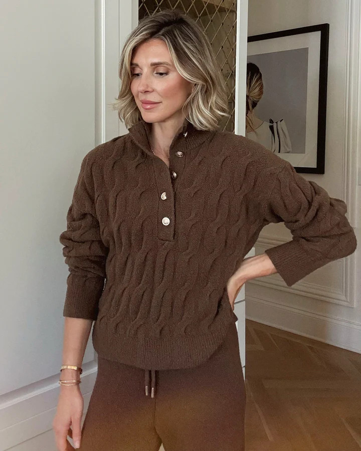 Splendid x @Cellajaneblog Half-Placket Sweater | Splendid