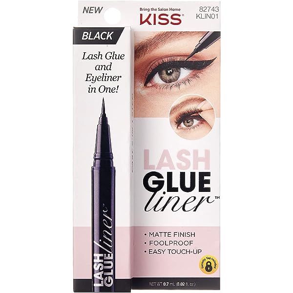 KISS Black Lash GLUEliner, 2-in-1 Felt-Tip Eyelash Adhesive and Eyeliner, Matte Finish, Foolproof Ap | Amazon (US)