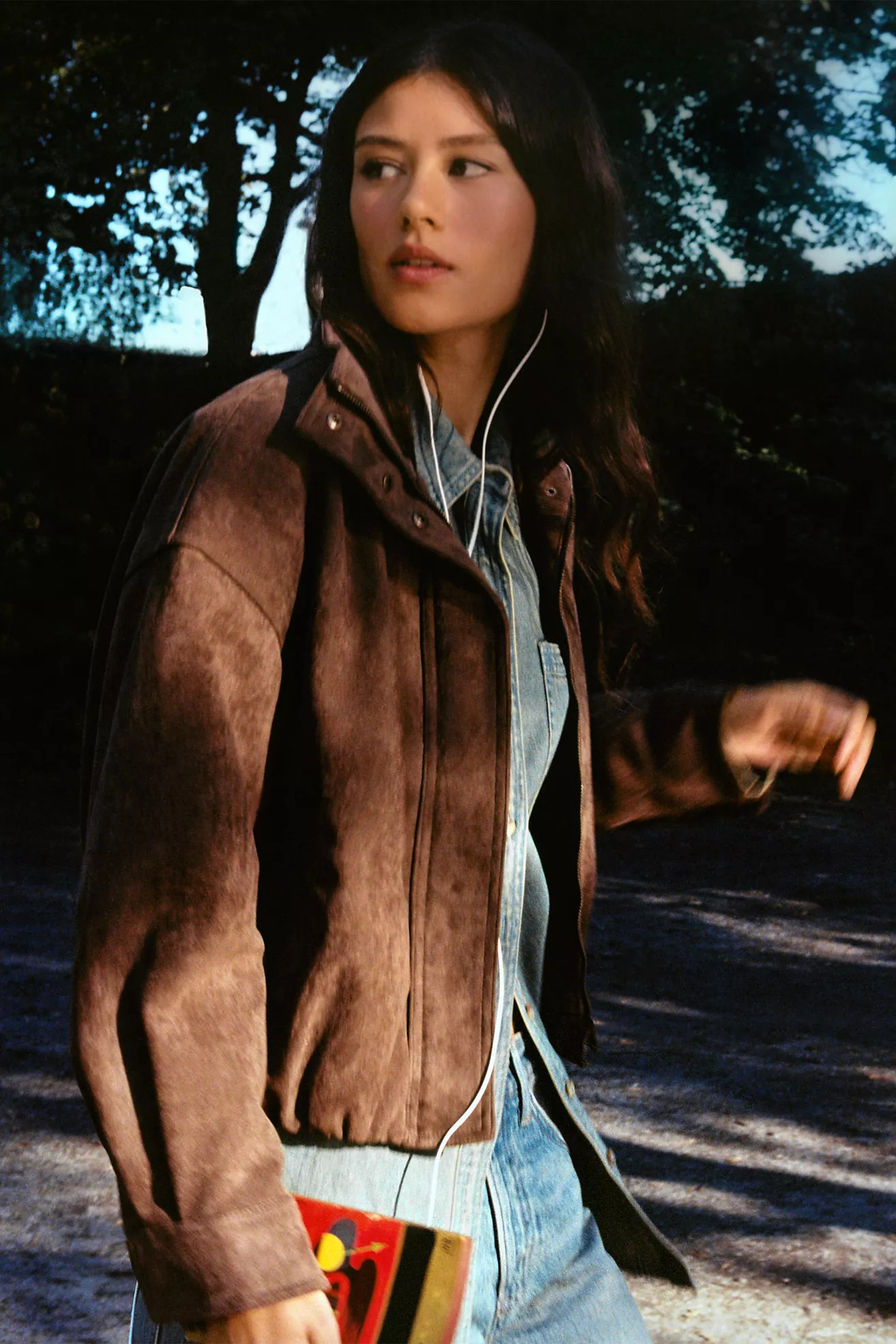 Maeve Imara Faux-Suede Funnel-Neck Jacket | Anthropologie (US)