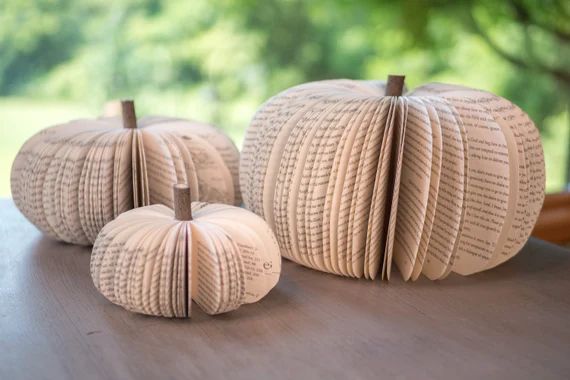 Book Pumpkins-fall Decor-thanksgiving Table Decor-halloween - Etsy | Etsy (US)