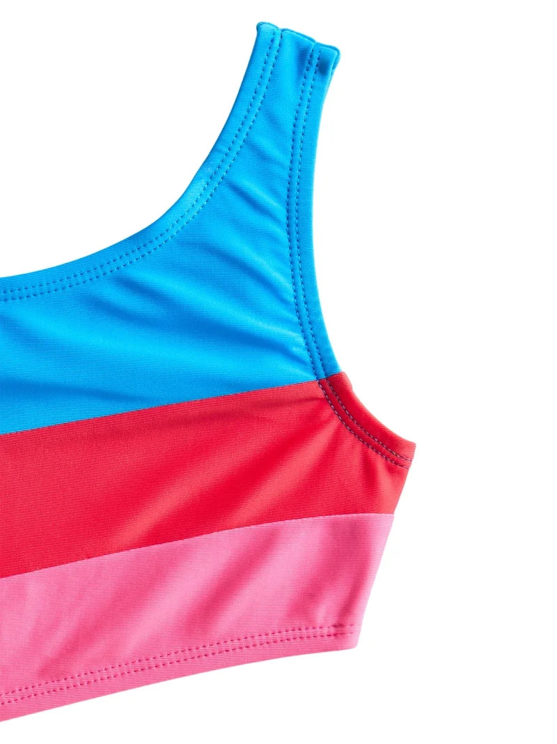 Wonder Nation Girls Stripe Cutout One Piece Swimsuit, Sizes 4-16 | Walmart (US)