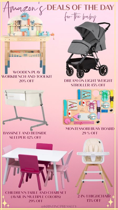 Today’s Amazon deals for all things baby. Stroller sale. Bassinet sale. Baby toy sale. Montessori toys. Busy board. High chair. Toddler gift. Baby gift. New mom gift. Best gift. Viral gift. Last minute gift.

#LTKsalealert #LTKbaby #LTKGiftGuide