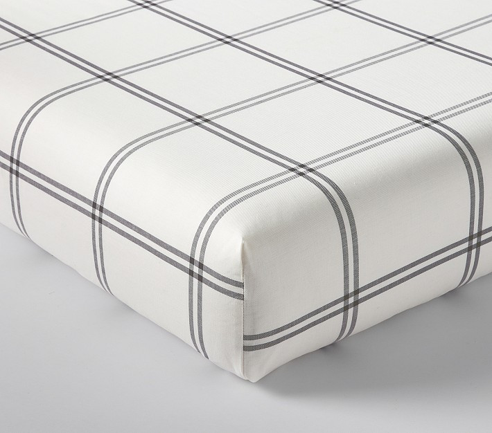Chris Loves Julia Windowpane Organic Crib Fitted Sheet | Pottery Barn Kids