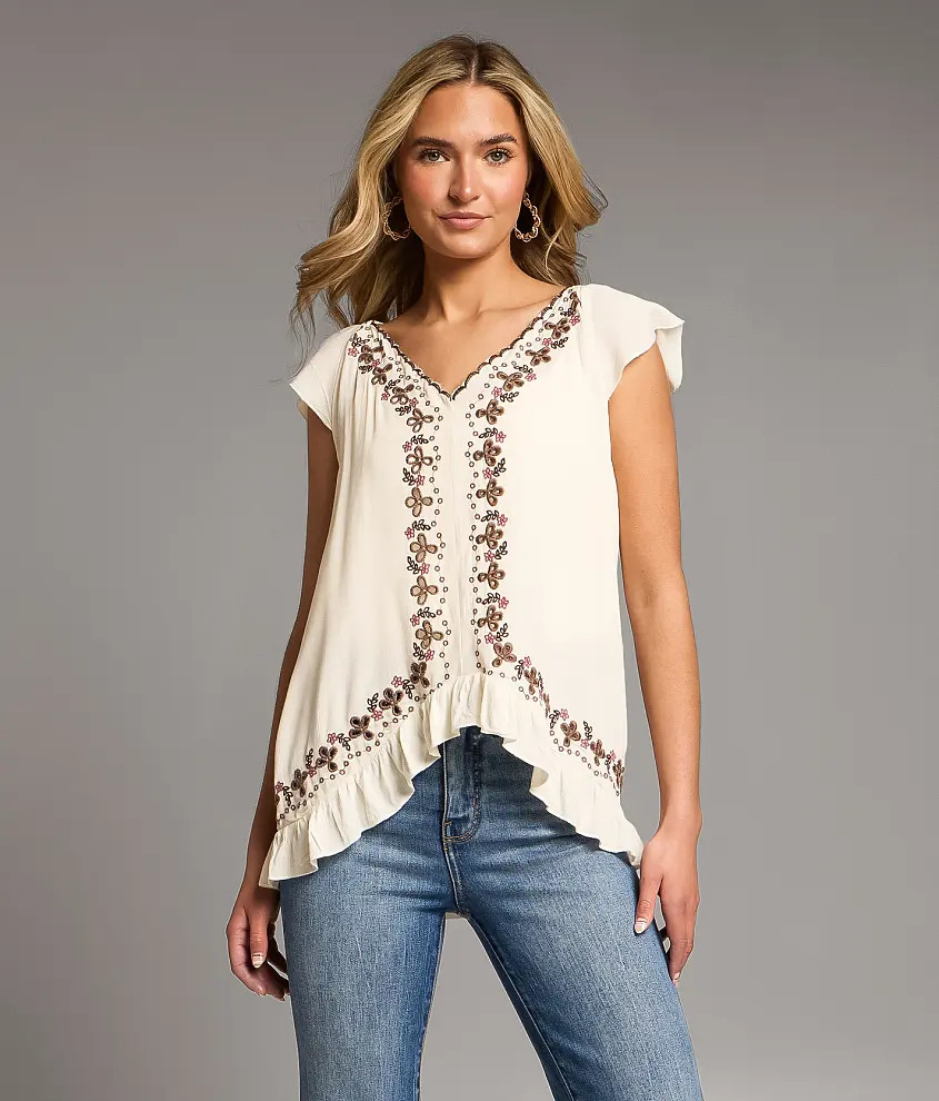 Floral Embroidered Top | Buckle