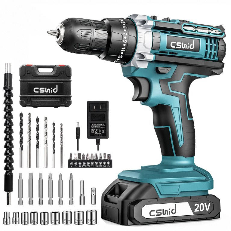 20V Cordless Power Drill Set, Drill Kit with 1 Lithium-Ion & Charger, 3/8" Keyless Chuck, Electri... | Walmart (US)