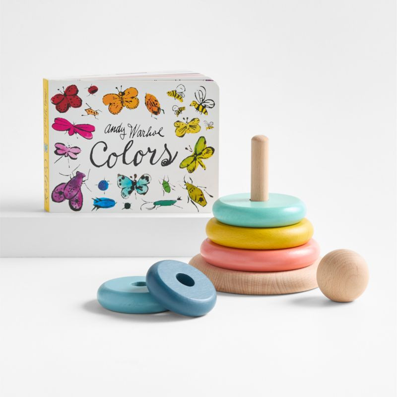 Colorful Rack 'em Stack 'em 1-Year Old Gift Bundle | Crate & Kids | Crate & Barrel