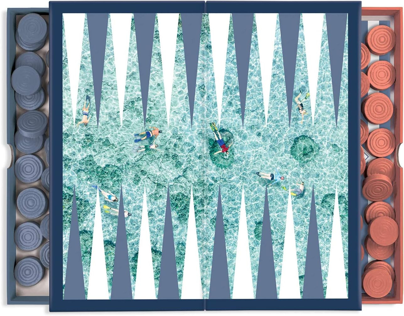 Galison Gray Malin The Beach 2 in 1 Game Set, Checkers and Backgammon – Perfect for Game Night ... | Amazon (US)