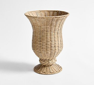 Huntington Rattan Pedestal Vase | Pottery Barn (US)