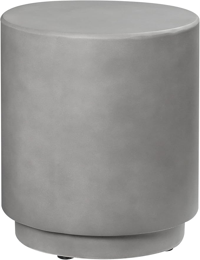 HOMCOM Round Side Table, Lightweight Accent Table with Concrete Finish, Nightstand with 4 Adjusta... | Amazon (US)