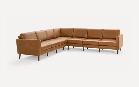 Nomad Leather 7-Seat Corner Sectional | Burrow | Burrow