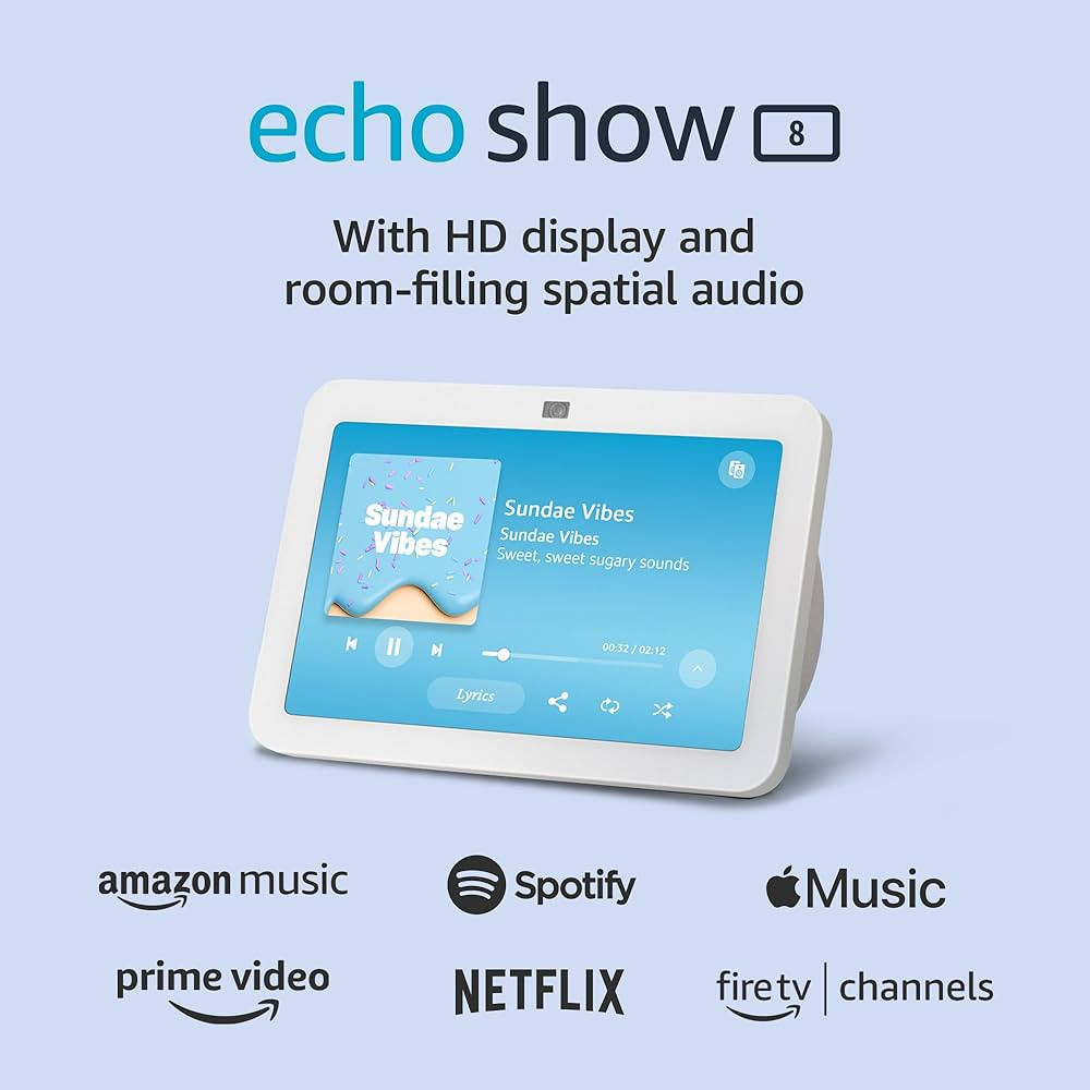 Amazon Echo Show 8, With Spatial Audio, Smart Home Hub, ideal for open living spaces, includes Al... | Amazon (US)