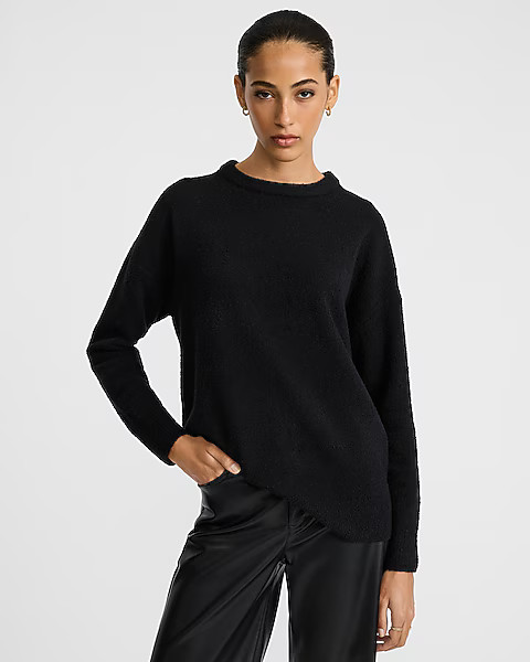 Boucle Crew Neck Tunic Sweater | Express