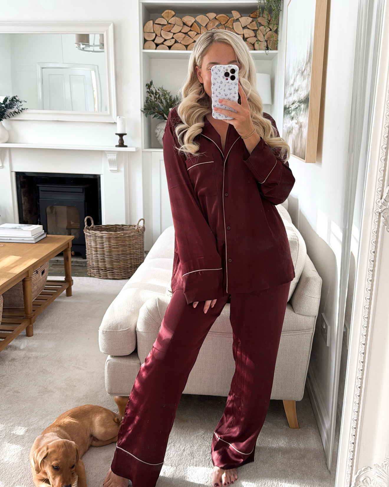 PERFECT COSY PJS 🤎 burgundy pyjamas! I’m obsessed. Defo could have stuck to my normal size small - got a M and they’re a bit big! I’m 5ft 3 🤎 #pjs #pyjamas 

#LTKuk #LTKautumn #LTKeurope