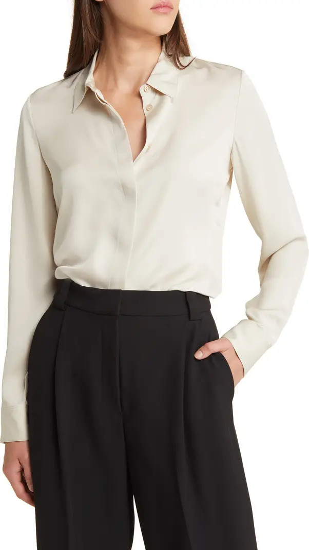 Classic Fitted Silk Shirt | Nordstrom