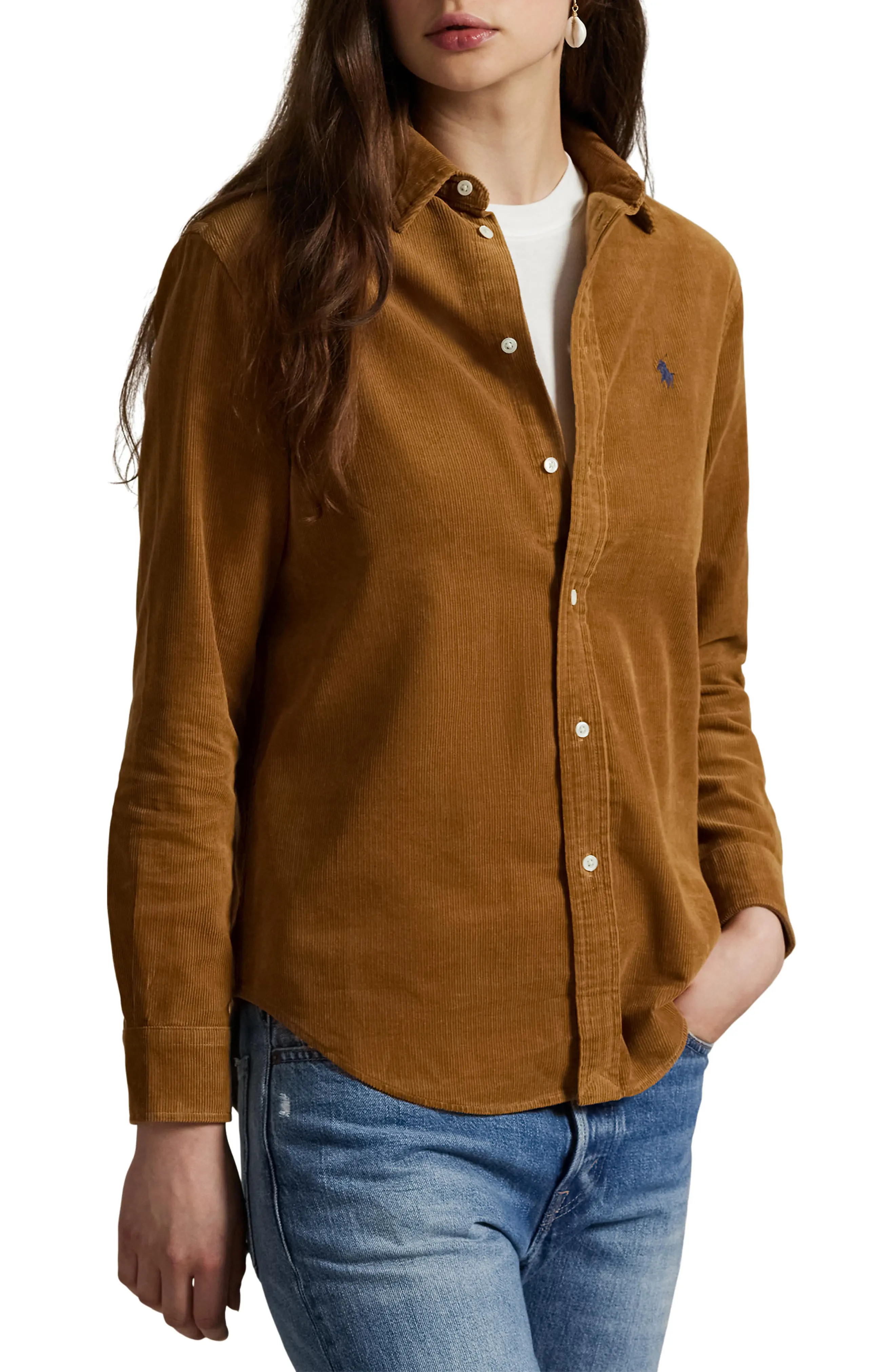 Fine Wale Cotton Corduroy Button-Up Shirt | Nordstrom