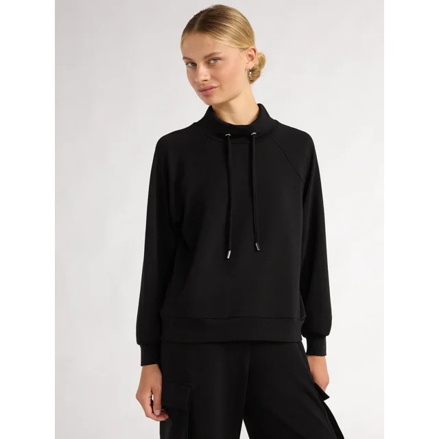 Scoop Women's Ultimate ScubaKnit Funnel Neck Sweatshirt, Sizes XS-XXL - Walmart.com | Walmart (US)