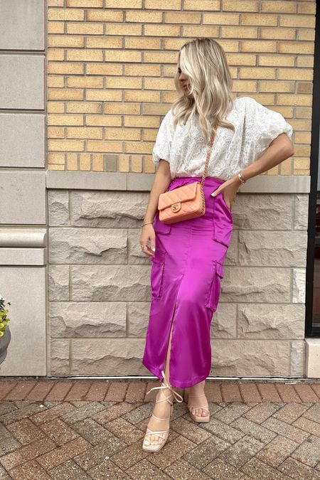 Utility, satin skirt has elastic waist in back! 
Bubble top and skirt wearing small.

Great look for a date night or girls day! 

#LTKstyletip #LTKworkwear #LTKunder100