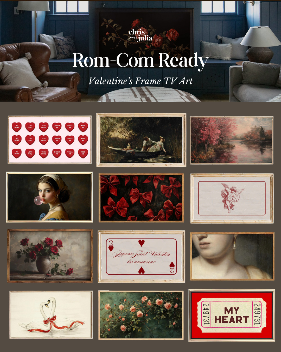 Love is in the air and on your TV 🤎Linked my picks for Valentine's Day Frame TV art above! 

 

#LTKHome #LTKFindsUnder50 #LTKSeasonal