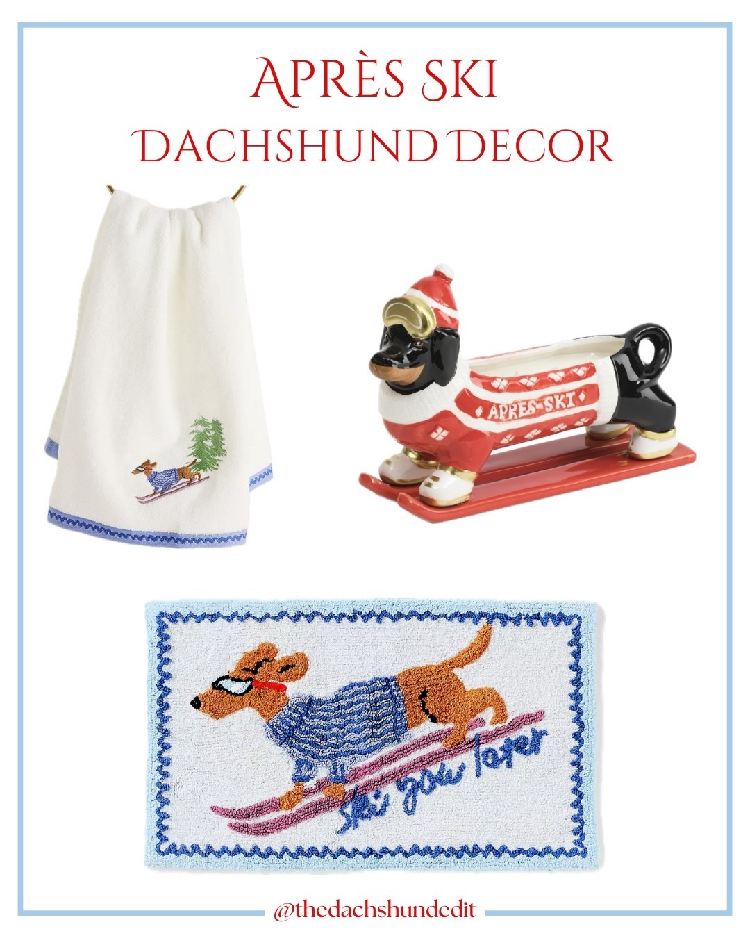 The perfect winter bathroom decor!

.

.

.

.

(Dachshund finds, apres ski style, ski aesthetic, winter decor, bathroom decorations, holiday decor, dachshund decor, dachshund candle, dachshund bath mat, dachshund hand towel, anthropologie dachshund finds, anthro dachshund finds, doxie finds, Christmas dachshund gifts, Christmas decor, dachshund mom, ski chalet, gifts for the dachshund lover, Marshall’s finds, anthropologie home, anthro home decor, skiing dachshund, #dachshund #ski #apresski #dachshundfinds #anthropologie )

#LTKFindsUnder50 #LTKHome #LTKSeasonal