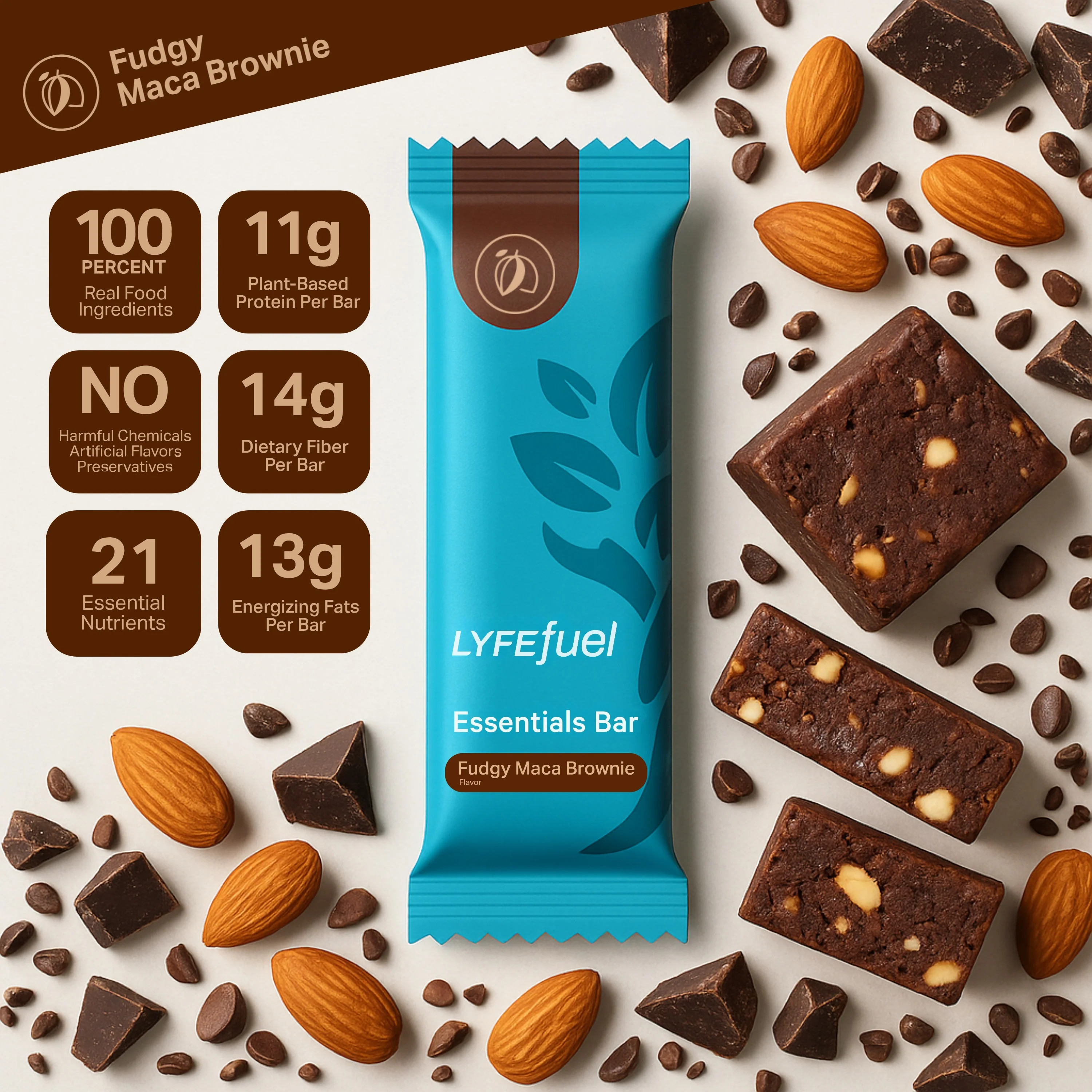 Essentials Nutrition Bar: Plant Protein & 21 Micronutrients | LyfeFuel | LyfeFuel (US)