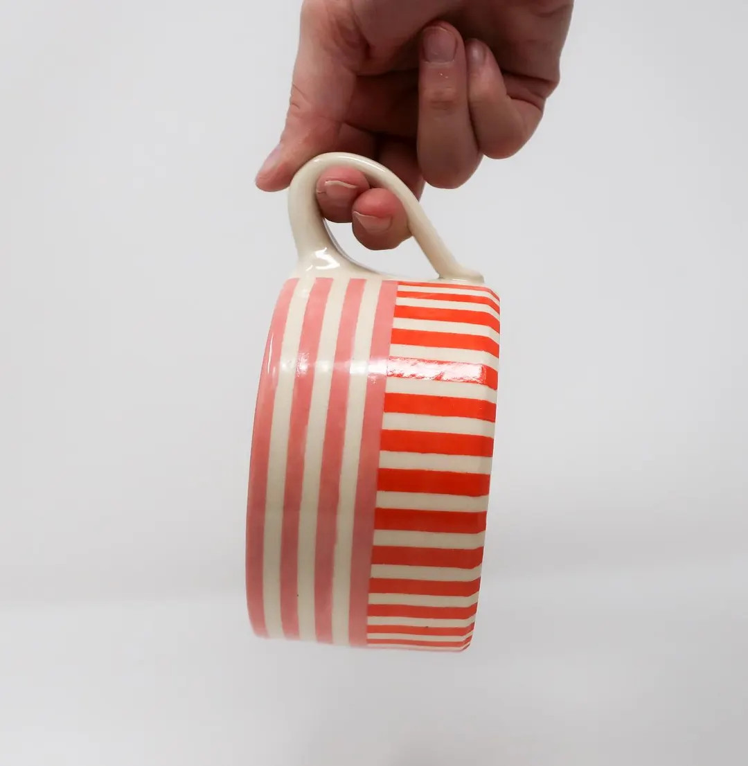 Candy Stripe Mugs - Etsy | Etsy (US)