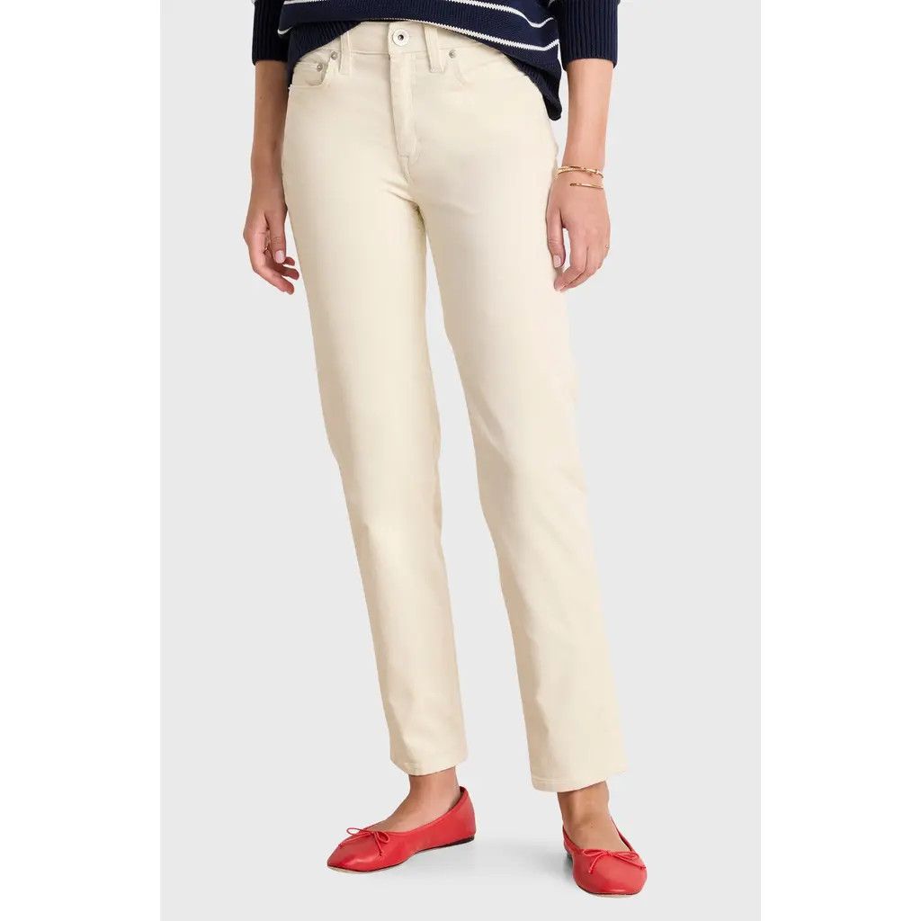 vineyard vines Corduroy Ankle Straight Leg Pants in Marshmallow at Nordstrom, Size 33 | Nordstrom