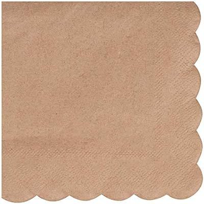 Kraft Scalloped Edge Paper Napkins (5 x 5 In, Brown, 100 Pack) | Amazon (US)