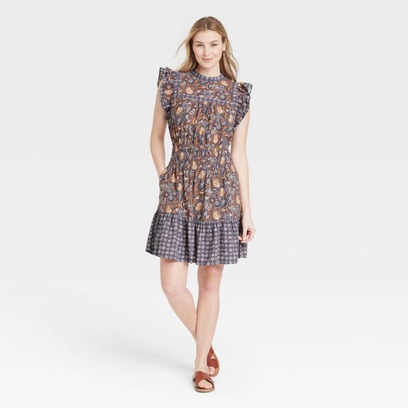 Women's Flutter Sleeveless Dress - Universal Thread™ Floral | Target