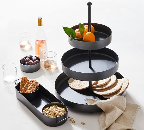 Black Metal Tiered Stand | Pottery Barn (US)