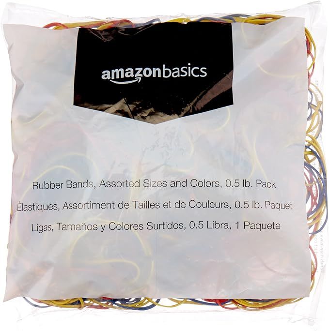 AmazonBasics 26543 Assorted Size and Color Rubber Bands, 0.5 lb. | Amazon (US)