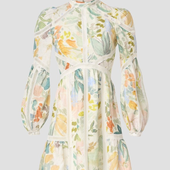 Ted Baker London Pastel Floral Lace-Trim Midi Dress | Poshmark