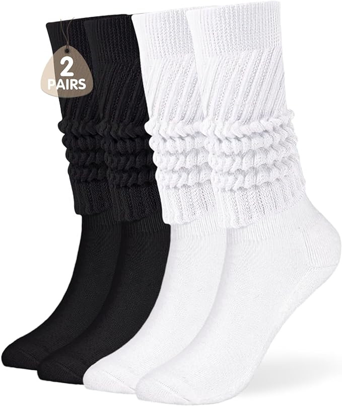 Slouch Socks for Women, Soft Extra Long Chunky Scrunch Knee High Sock | Amazon (US)