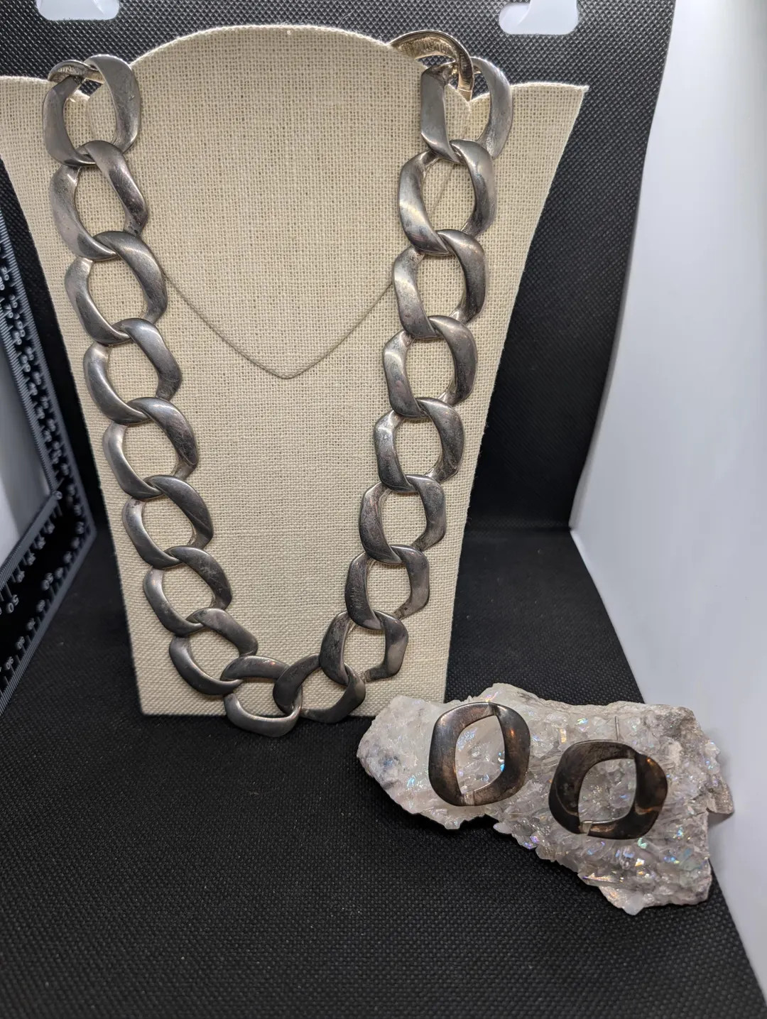 Vintage Chunky Link Necklace and Earrings. 1980s Statement Unsigned - Etsy | Etsy (US)