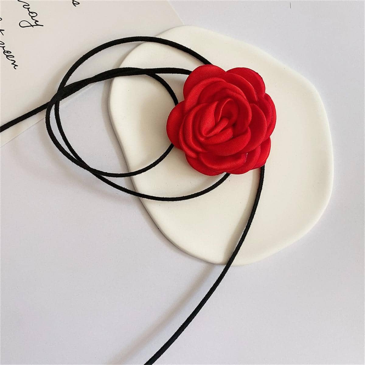 Elegante gargantilla de flor rosa grande para mujer, collar de boda para fiesta romántica, joyer... | SHEIN