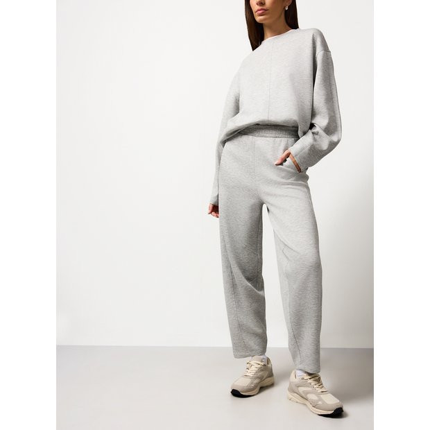 Light Grey Barrel Leg Scuba Co-ord Joggers L | Tu Clothing