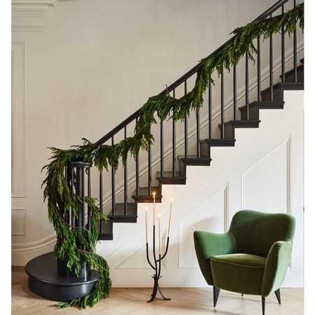 I finally bought some good quality garland for my staircase and I’m so excited! Going to recreate a look with bows and bells. There are different options of garland. I purchased two of the 180” real touch Norfolk pine garland. I have friends who say the quality is unmatched and it lasts forever! I also linked different options here. They gave me a discount code through Friday at midnight- AJ15 for 15% off orders $50+