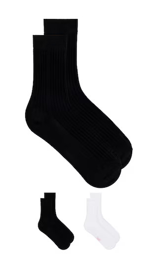 Silky Rib Set Of Two in Black & Ivory | Revolve Clothing (Global)