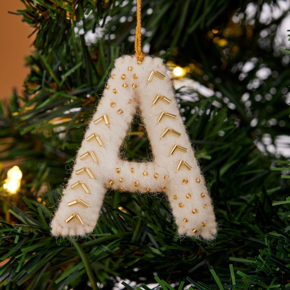 Felt Monogram Ornaments | West Elm (US)