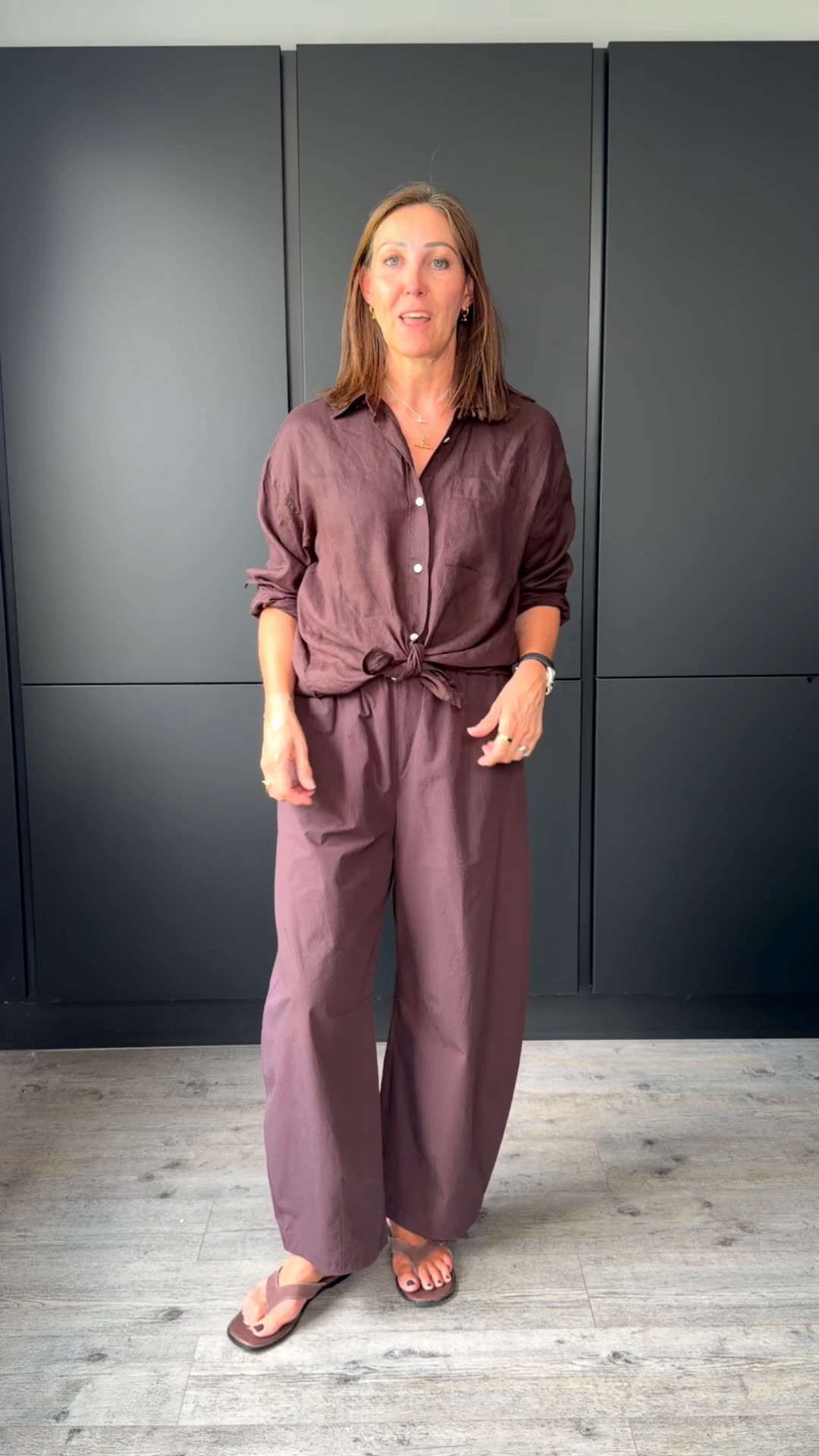 Matchy matchy OOTD. Love these trousers - cotton piping is great for warm days and this colour is showing no signs of going anywhere 🍷 x
I wear small trousers, small shirt

#LTKsummer