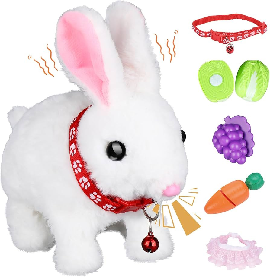 Bunny Plush with Jumping Action, Wiggling Ears, and Twitching Nose, Easter Basket Stuffers Gifts ... | Amazon (US)