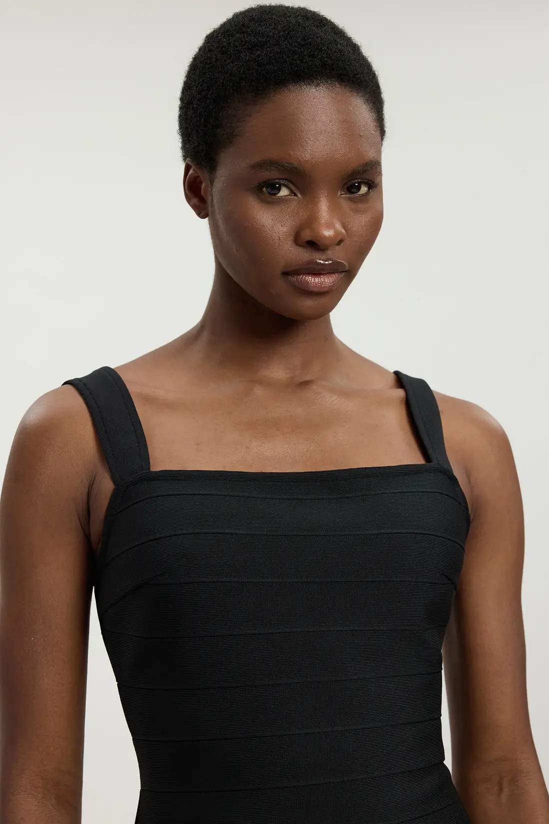 Black Figure Form Bandage Strappy Top | Karen Millen | Karen Millen