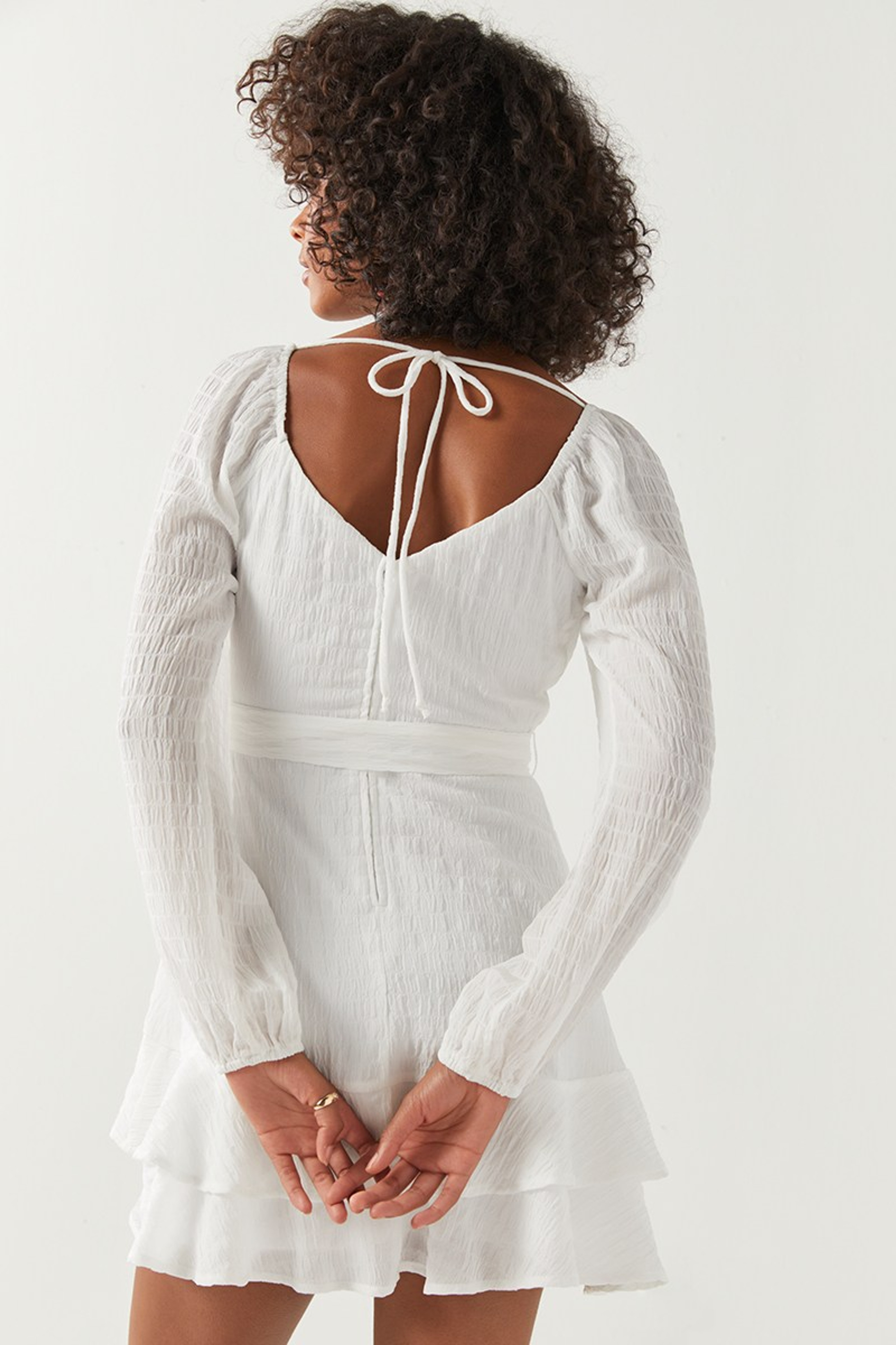 Wynonna Textured Ruffle Dress | Francesca's