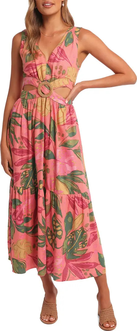Petal & Pup Oasis Print Cutout Midi Dress | Nordstrom | Nordstrom