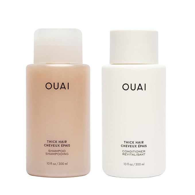 OUAI Thick Shampoo + Conditioner Set - Fight Frizz and Nourish Dry, Thick Hair with Keratin, Mars... | Amazon (US)