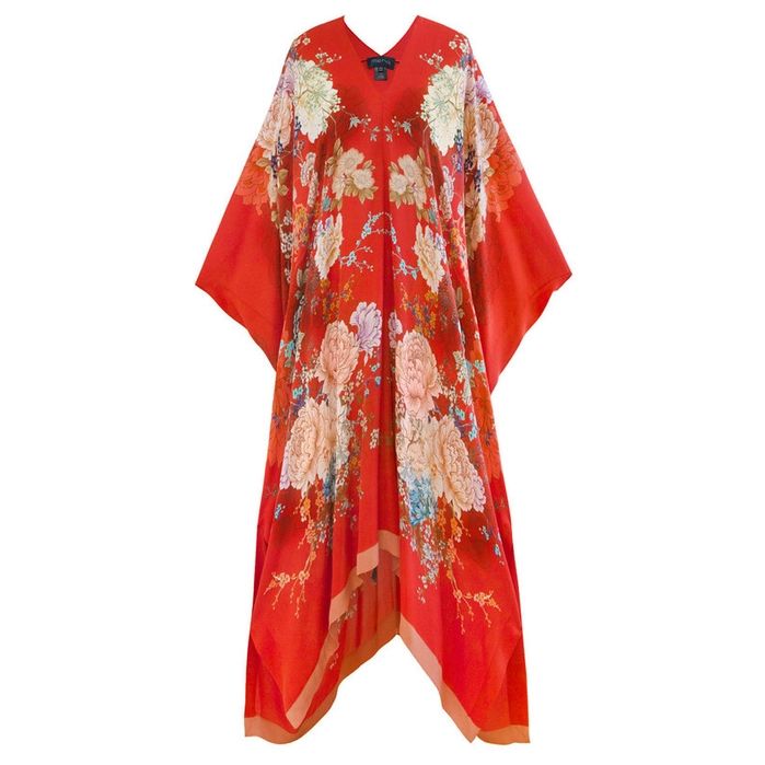 MENG Red Silk Georgette Kaftan | Harvey Nichols (Global)