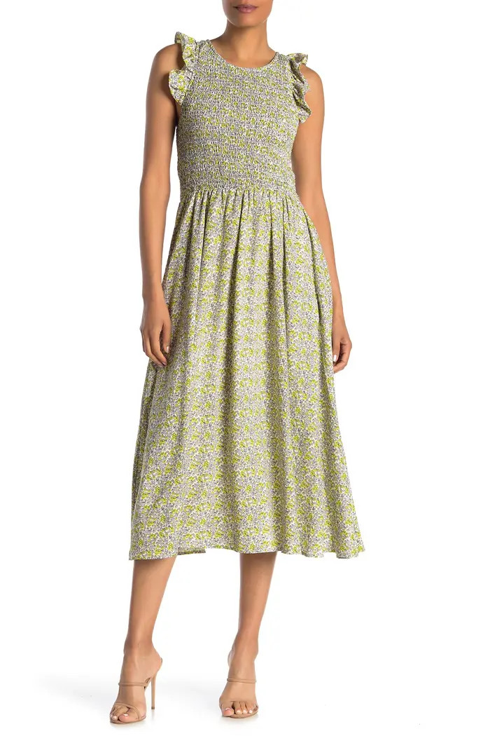 Smock Print Sleeveless Maxi Dress | Nordstrom Rack