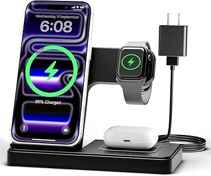 Wireless Charger iPhone Charging Station: 3 in 1 Charger Stand Multiple Devices for Apple - iPhon... | Amazon (US)