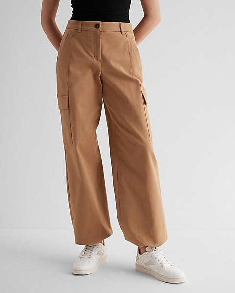 High Waisted Convertible Hem Cargo Trouser Pant | Express
